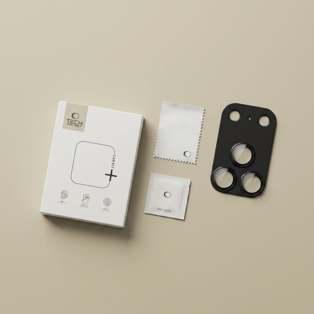 Zaštitna folija za zadnju kameru Tech-Protect CamFull Fit+ za Apple iPhone 18 Pro, kaljeno staklo, crna
