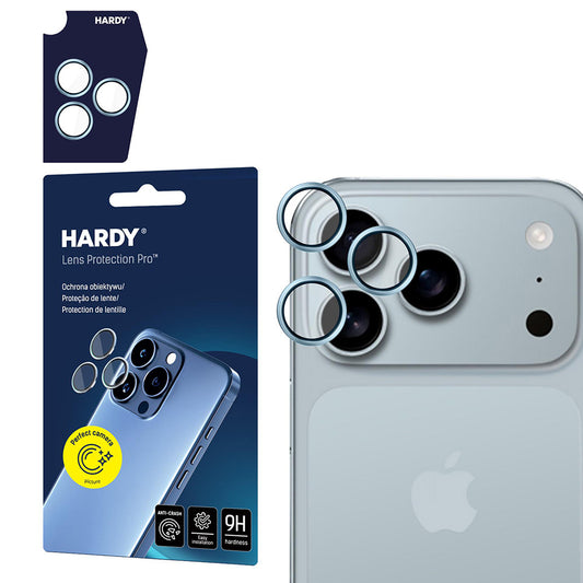 Folija za zaštitu zadnje kamere 3MK Hardy Protection Pro za Apple iPhone 17 Pro Max / 17 Pro, Kaljeno staklo, Plava