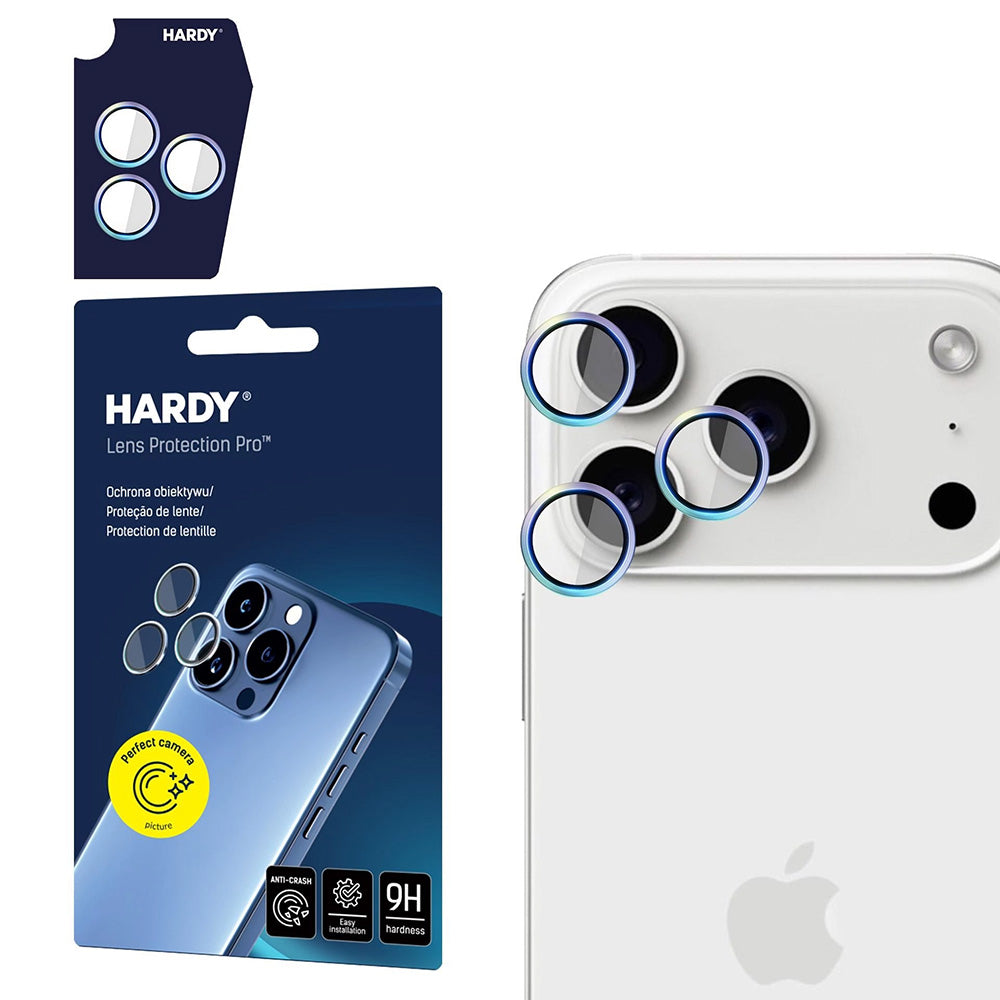 Folija za zaštitu zadnje kamere 3MK Hardy Protection Pro za Apple iPhone 17 Pro Max / 17 Pro, Kaljeno staklo, Višebojna