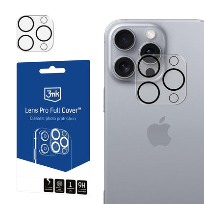 Zaštitna folija za zadnju kameru 3MK Pro Full Cover za Apple iPhone 16 Pro Max / 16 Pro, Kaljeno staklo, Crna