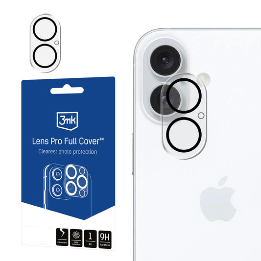 Folija za zaštitu zadnje kamere 3MK Pro Full Cover za Apple iPhone 17, Kaljeno staklo, Crna