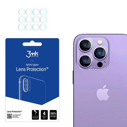 Zaštitna folija za zadnju kameru 3MK Protection za Apple iPhone 14 Pro Max / 14 Pro, Fleksibilno staklo, Set od 4 komada, Providna