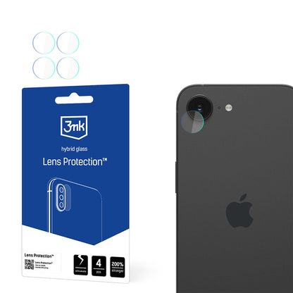 Zaštitna folija za zadnju kameru 3MK Protection za Apple iPhone 17e / 16e, Fleksibilno staklo, Set od 4 komada, Providna