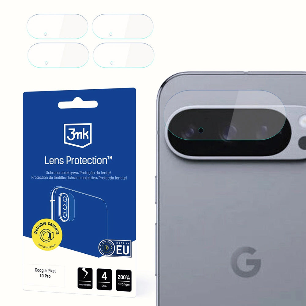 Zaštitna folija za zadnju kameru 3MK Protection za Google Pixel 10 Pro, Fleksibilno staklo, Set od 4 komada, Providna