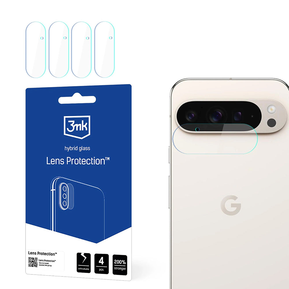 Zaštitna folija za zadnju kameru 3MK Protection za Google Pixel 9 Pro XL, Fleksibilno staklo, Set od 4 komada, Providna