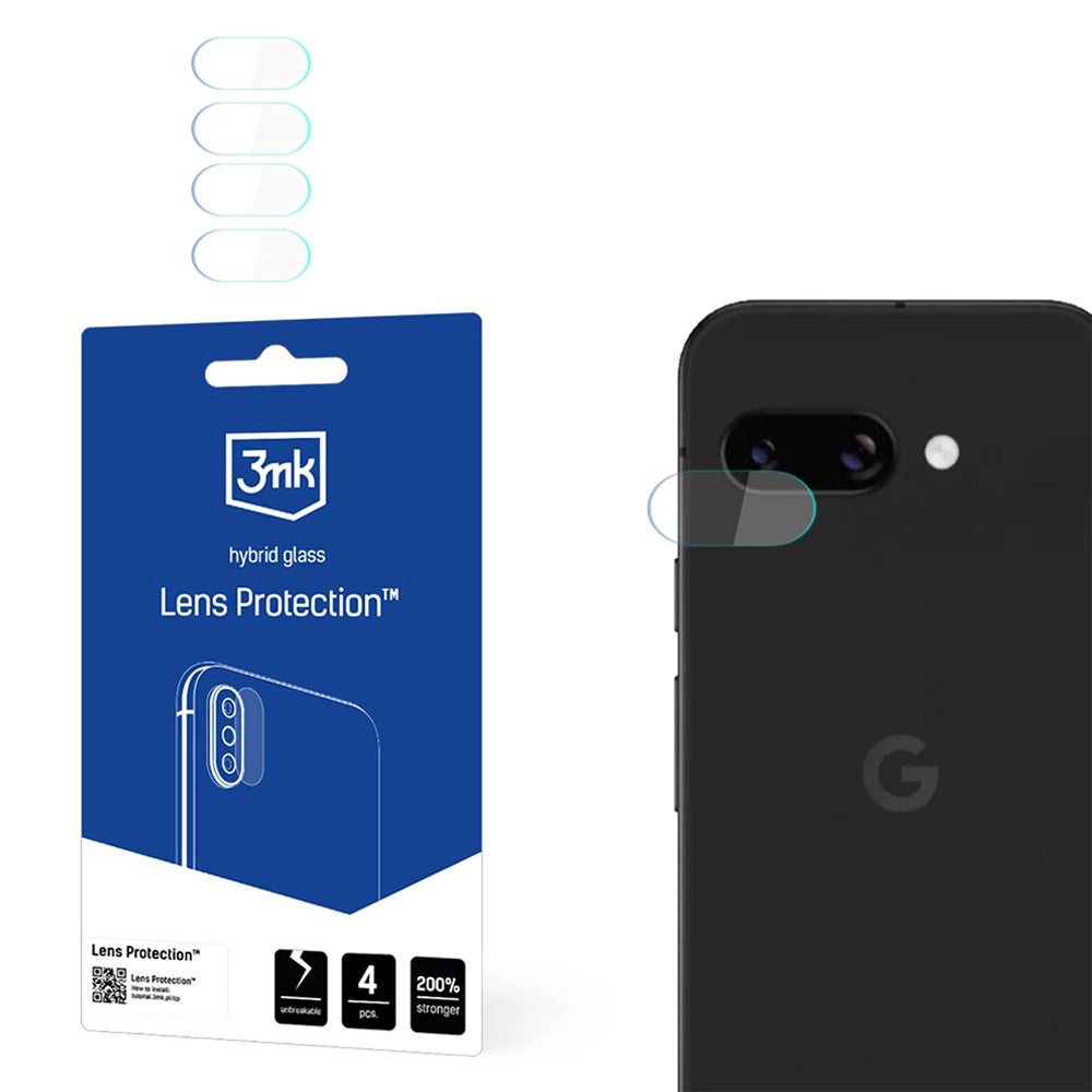 Zaštitna folija za zadnju kameru 3MK Protection za Google Pixel 9a, Fleksibilno staklo, Set od 4 komada, Providna
