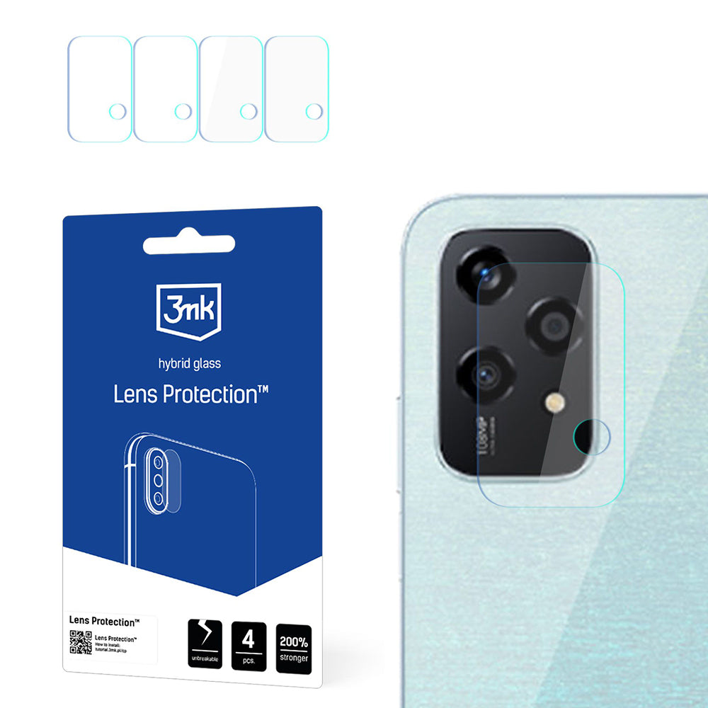 Zaštitna folija za zadnju kameru 3MK Protection za Honor 200 Lite, Fleksibilno staklo, Set od 4 komada, Providna