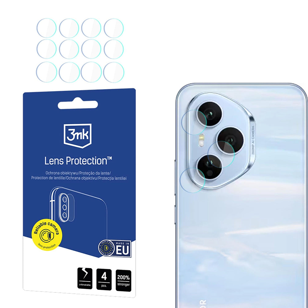 Zaštitna folija za zadnju kameru 3MK Protection za Honor 400 Pro, fleksibilno staklo, set od 4 komada, providna
