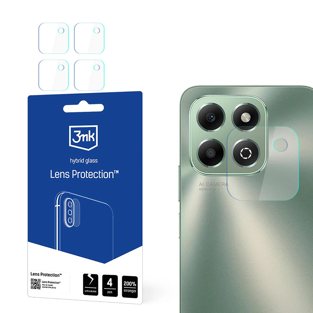 Zaštitna folija za zadnju kameru 3MK Protection za Honor X6b, Fleksibilno staklo, Set od 4 komada, Providna