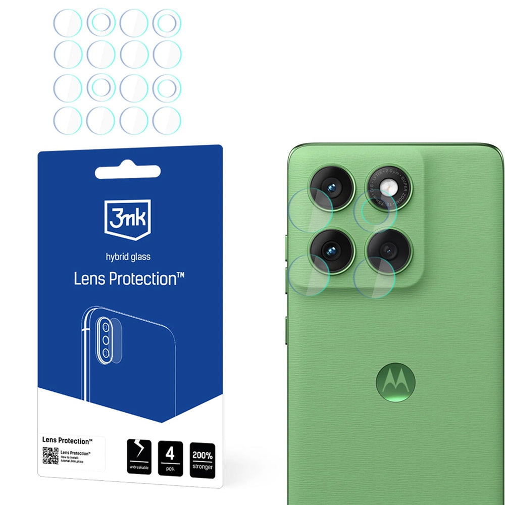 Zaštitna folija za zadnju kameru 3MK Protection za Motorola Edge 60, Fleksibilno staklo, Set od 4 komada, Providna