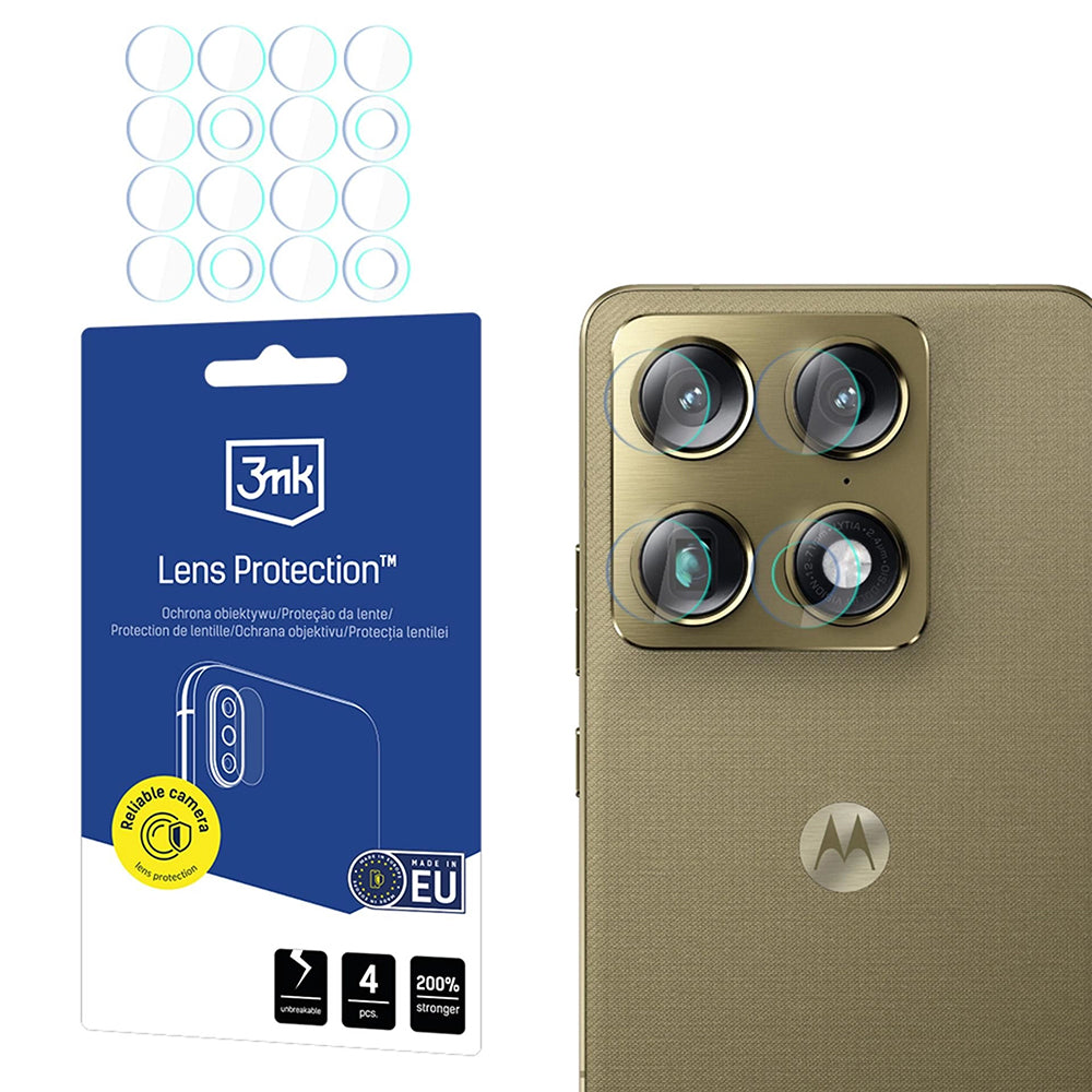 Folija za zaštitu zadnje kamere 3MK Protection za Motorola Edge 70 Ultra / Signature, Fleksibilno staklo, Set od 4 komada, Providna