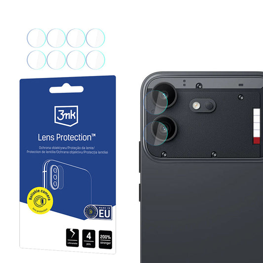 Zaštitna folija za zadnju kameru 3MK Protection za Nothing Phone (4b), Kaljeno staklo, Set od 4 komada, Providna