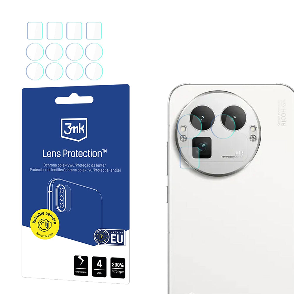 Folija za zaštitu zadnje kamere 3MK Protection za Realme GT 8 Pro, Kaljeno staklo, Set od 4 komada, Providna
