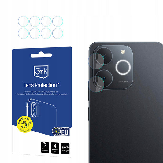 Folija za zaštitu zadnje kamere 3MK Protection za Realme Note 70T, Kaljeno staklo, Set od 4 komada, Providna