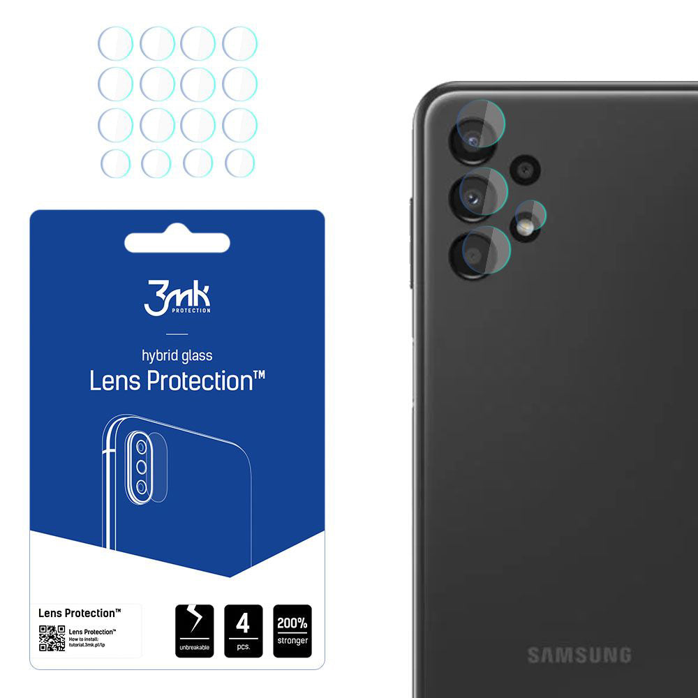 Zaštitna folija za zadnju kameru 3MK Protection za Samsung Galaxy A13 A135, Fleksibilno staklo, Set od 4 komada, Providna
