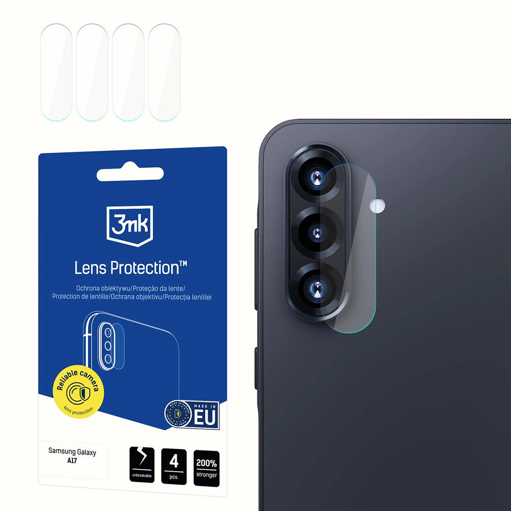 Zaštitna folija za zadnju kameru 3MK Protection za Samsung Galaxy A17 4G / A17 5G, Fleksibilno staklo, Set od 4 komada, Providna