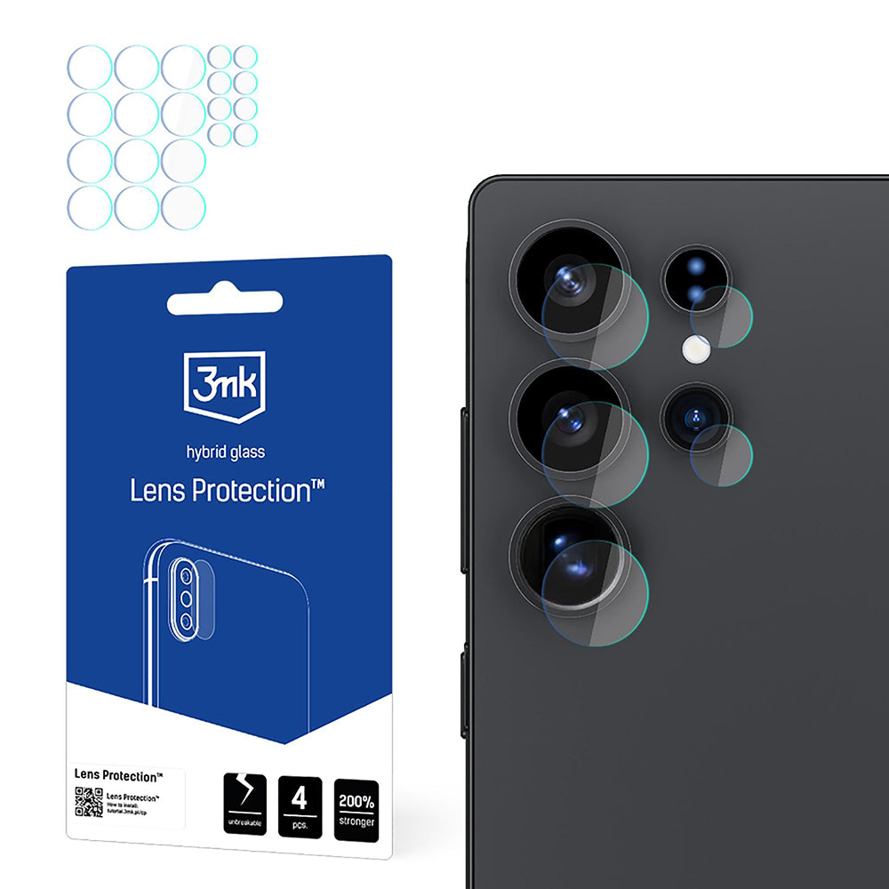 Zaštitna folija za zadnju kameru 3MK Protection za Samsung Galaxy S25 Ultra S938, Fleksibilno staklo, Set od 4 komada, Providna