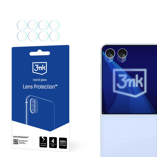 Zaštitna folija za zadnju kameru 3MK Protection za Samsung Galaxy Z Flip7 F766, Fleksibilno staklo, Set od 4 komada, Providna