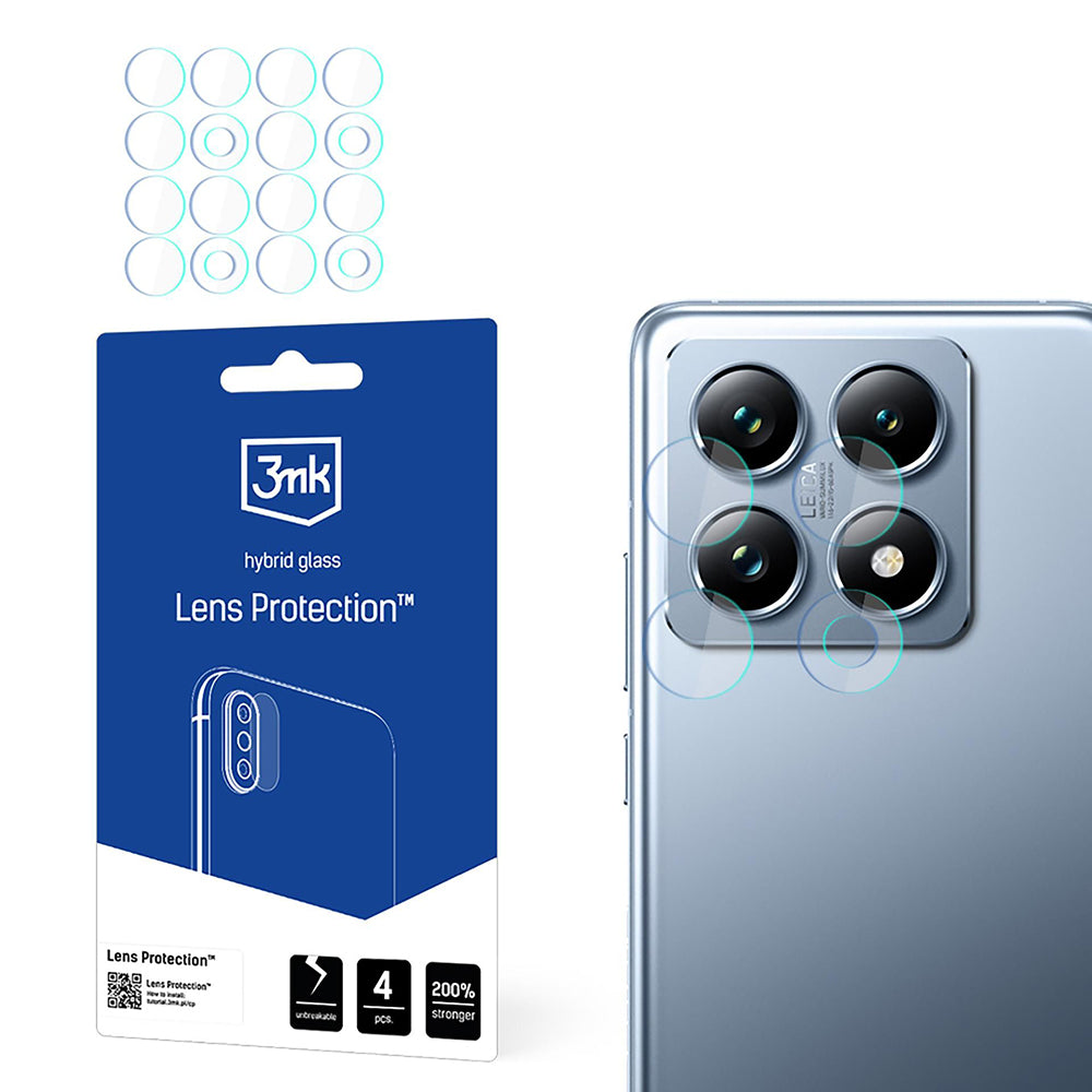 Zaštitna folija za zadnju kameru 3MK Protection za Xiaomi 14T Pro / 14T, Fleksibilno staklo, Set od 4 komada, Providna
