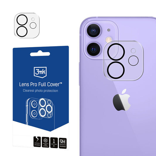 Zaštitna folija za zadnju kameru 3MK Protection Pro za Apple iPhone 12, kaljeno staklo, crna