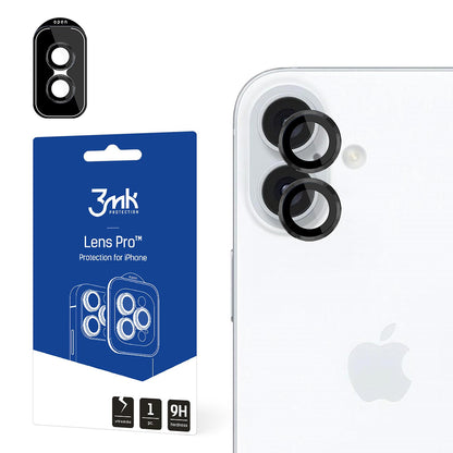 Zaštitna folija za zadnju kameru 3MK Protection Pro za Apple iPhone 16 Plus / 16, Kaljeno staklo, Crna