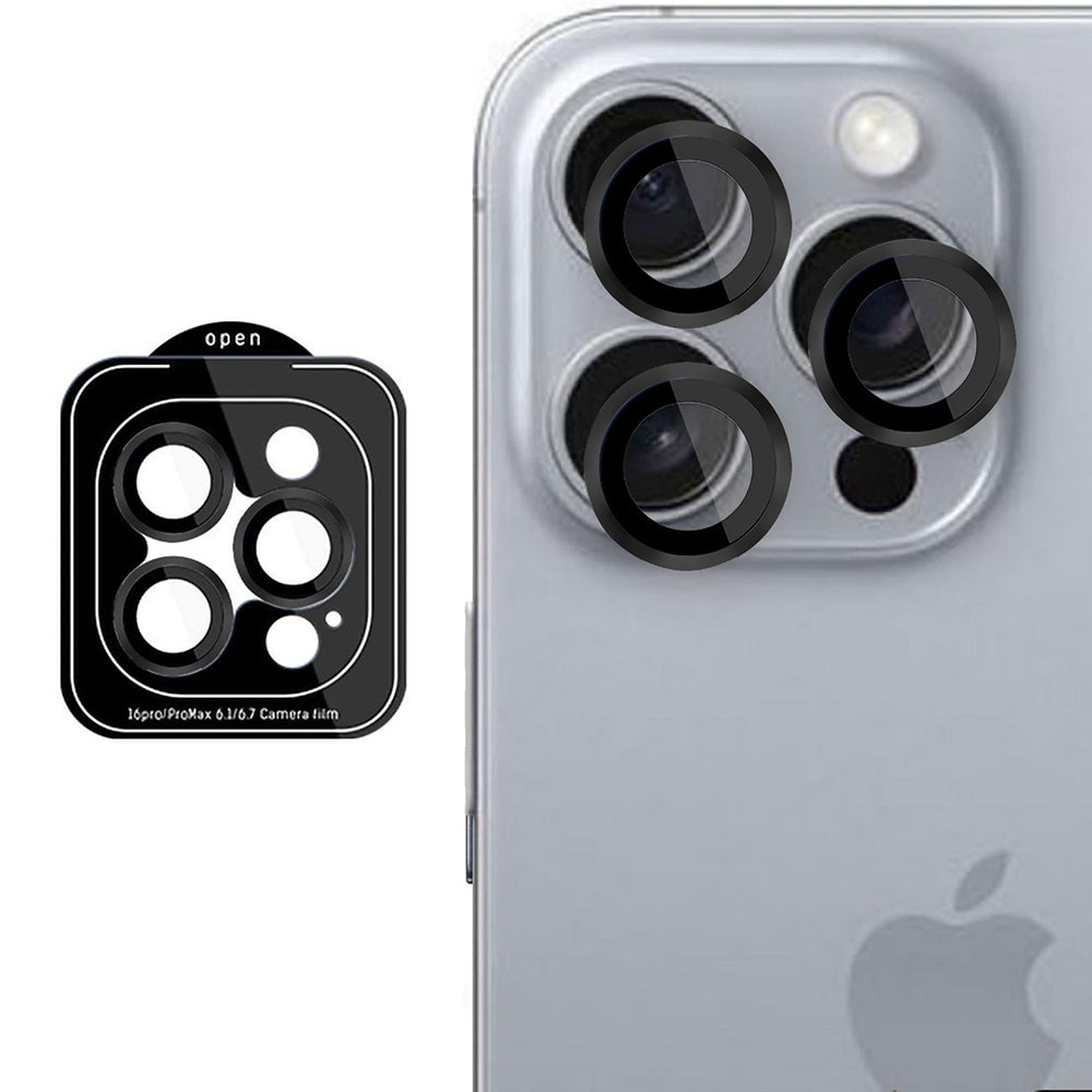 Zaštitna folija za zadnju kameru 3MK Protection Pro za Apple iPhone 16 Pro Max / 16 Pro, Kaljeno staklo, Crna