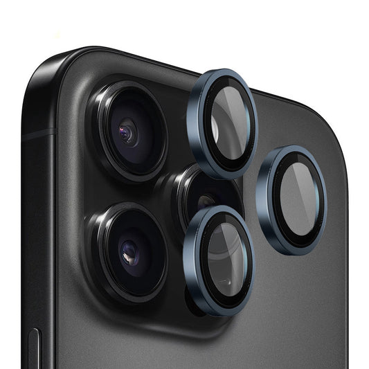 Zaštitna folija za zadnju kameru Blueo Metal Frame za Apple iPhone 15 Pro, Kaljeno staklo, Plava