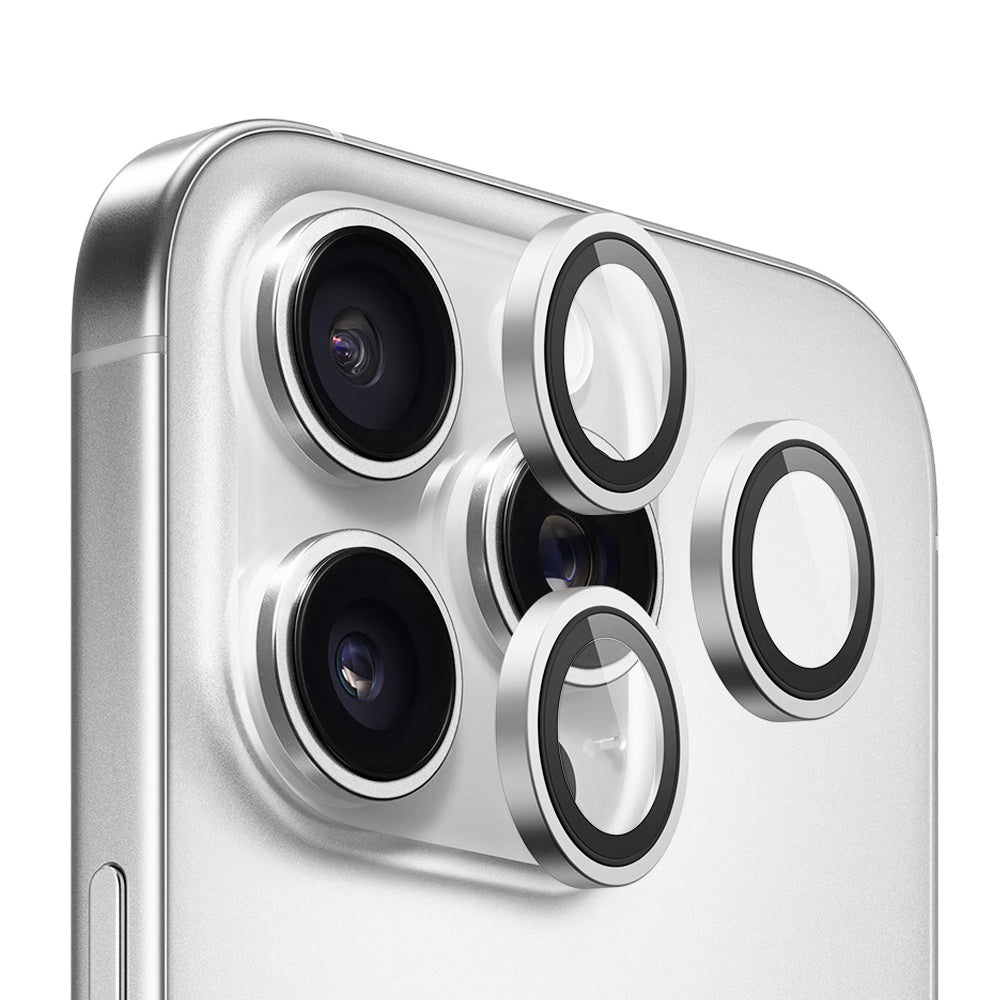 Zaštitna folija za zadnju kameru Blueo Metal Frame za Apple iPhone 16 Pro Max / 16 Pro, Kaljeno staklo, Srebrna