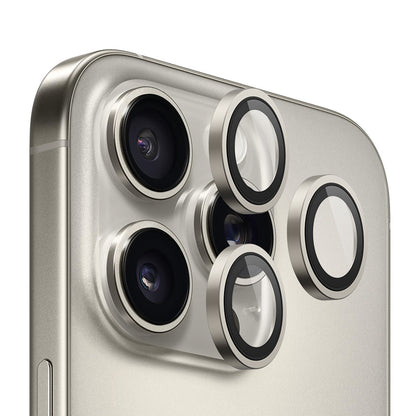 Zaštitna folija za zadnju kameru Blueo Metal Frame za Apple iPhone 16 Pro Max / 16 Pro, Kaljeno staklo, Metalik siva