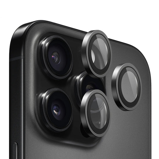 Zaštitna folija za zadnju kameru Blueo Metal Frame za Apple iPhone 16 Pro Max / 16 Pro, Kaljeno staklo, Crna