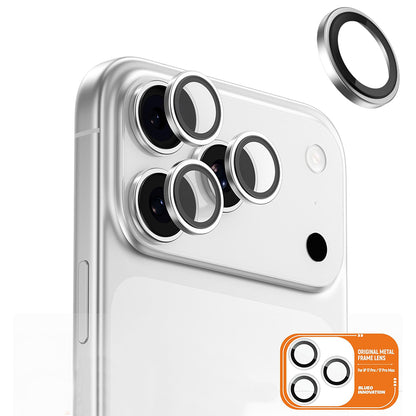 Folija za zaštitu zadnje kamere Blueo Metal Frame za Apple iPhone 17 Pro Max / 17 Pro, Kaljeno staklo, Srebrna
