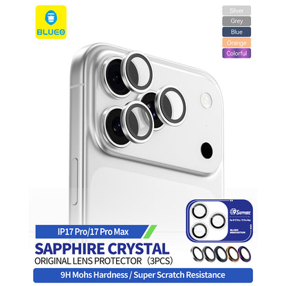 Folija za zaštitu zadnje kamere Blueo Sapphire Crystal za Apple iPhone 17 Pro Max / 17 Pro, Kaljeno staklo, Plava