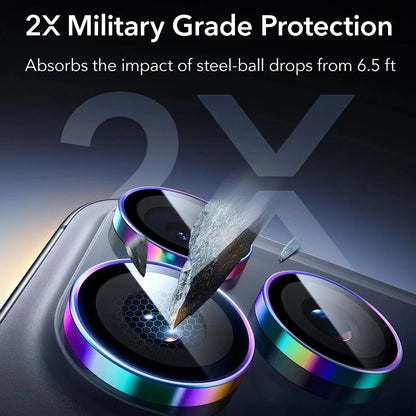 Folija za zaštitu zadnje kamere ESR Armorite za Apple iPhone 17 Pro Max / 17 Pro / 16 Pro Max / 16 Pro, Kaljeno staklo, Šareno