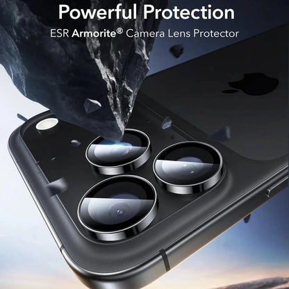 Folija za zaštitu zadnje kamere ESR Armorite za Apple iPhone 17 Pro Max, Kaljeno staklo, Set 2 komada, Crna