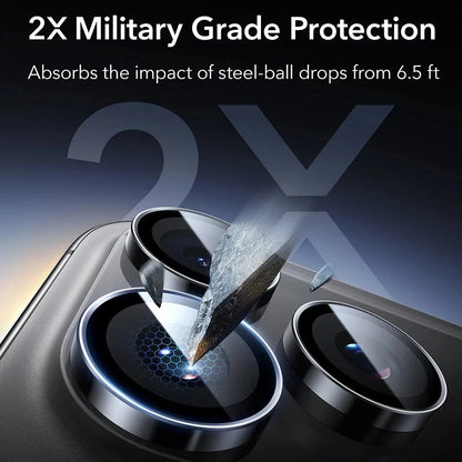 Folija za zaštitu zadnje kamere ESR Armorite za Apple iPhone 17 Pro Max, Kaljeno staklo, Set 2 komada, Crna