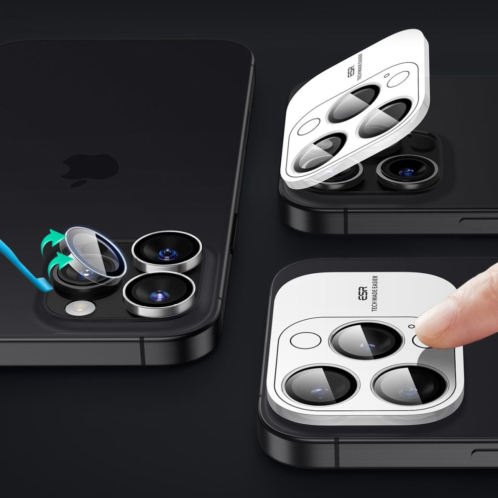 Folija za zaštitu zadnje kamere ESR Armorite za Apple iPhone 17 Pro Max / 17 Pro / 16 Pro Max / 16 Pro, Kaljeno staklo, Providna