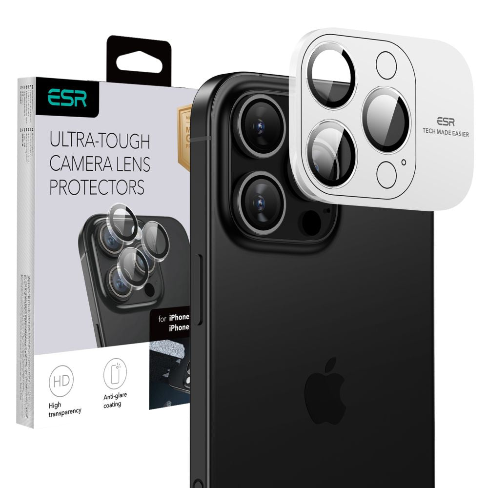 Folija za zaštitu zadnje kamere ESR Armorite za Apple iPhone 17 Pro Max / 17 Pro / 16 Pro Max / 16 Pro, Kaljeno staklo, Providna