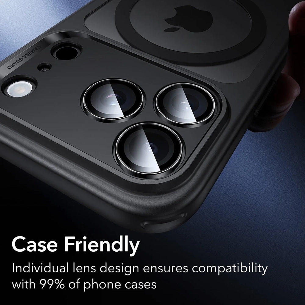 Zaštitna folija za zadnju kameru ESR Armorite za Apple iPhone 18 Pro / 18 Pro max, Kaljeno staklo, Crna