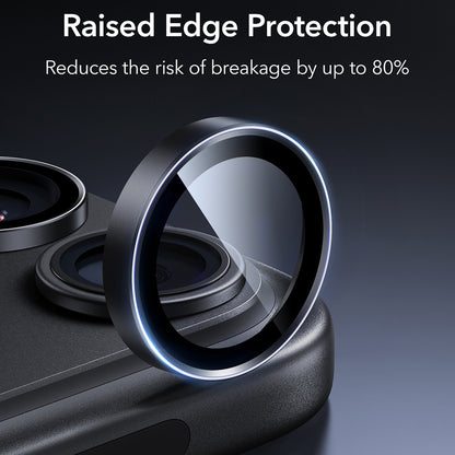 Zaštitna folija za zadnju kameru ESR Armorite za Apple iPhone 18 Pro / 18 Pro max, Kaljeno staklo, Set od 2 komada, Crna