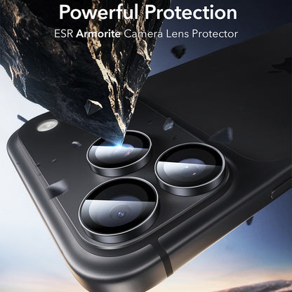 Zaštitna folija za zadnju kameru ESR Armorite za Apple iPhone 18 Pro / 18 Pro max, Kaljeno staklo, Set od 2 komada, Crna