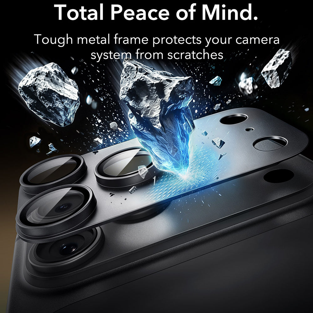 Zaštitna folija za zadnju kameru ESR Armorite Pro za Apple iPhone 18 Pro Max, Kaljeno staklo, Crna
