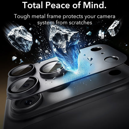 Zaštitna folija za zadnju kameru ESR Armorite Pro za Apple iPhone 18 Pro Max, Kaljeno staklo, Crna
