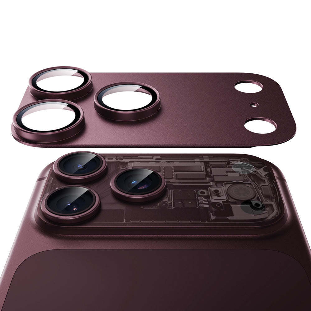 Zaštitna folija za zadnju kameru ESR Armorite Pro za Apple iPhone 18 Pro Max, Kaljeno staklo, Tamno bordo