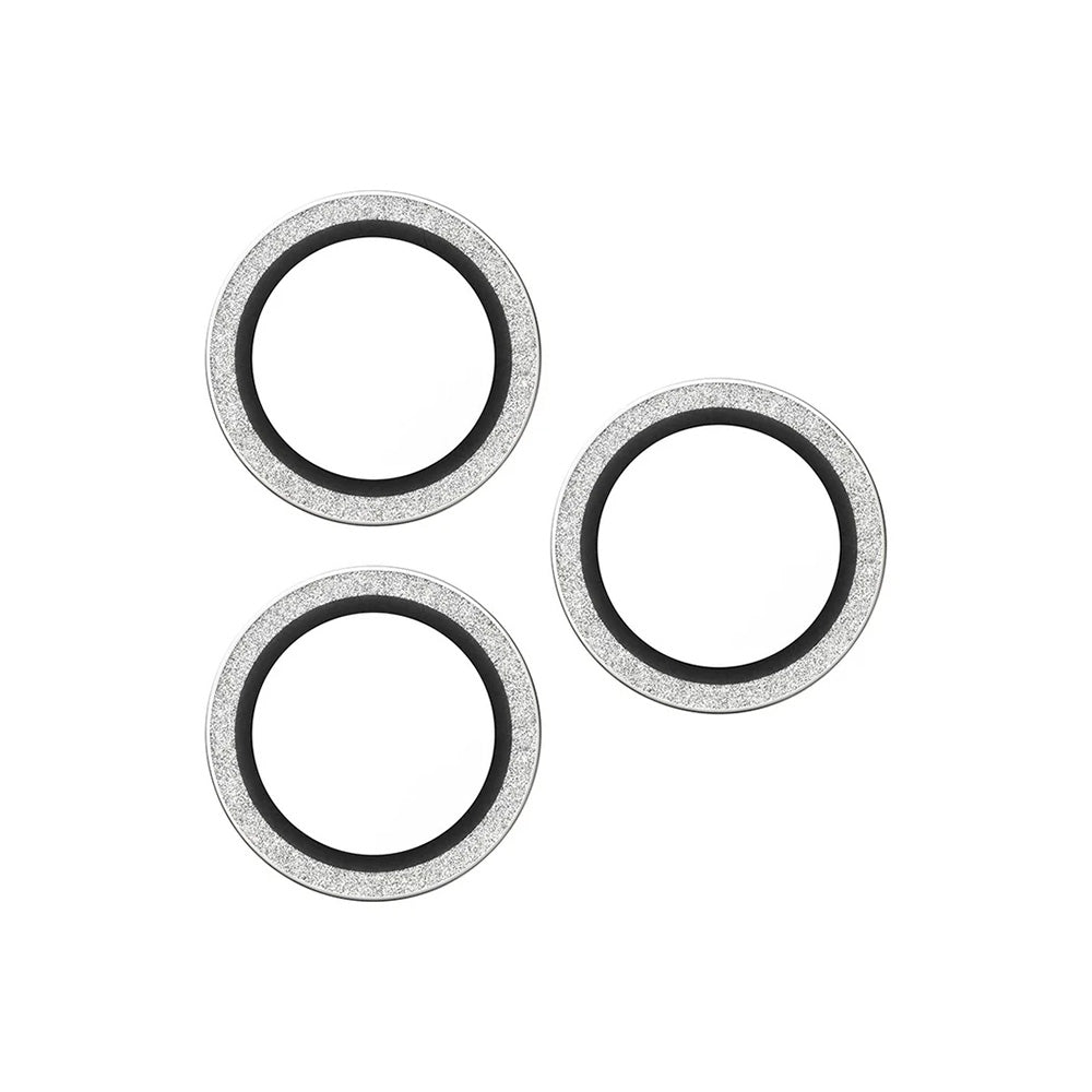 Folija za zaštitu zadnje kamere PanzerGlass Hoops Glitter za Apple iPhone 17 Pro Max / 17 Pro / 16 Pro Max / 16 Pro, Kaljeno staklo, Srebrna