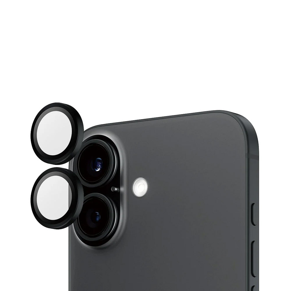 Folija za zaštitu zadnje kamere PanzerGlass Hoops za Apple iPhone 16 Plus / 16, Kaljeno staklo, Crna