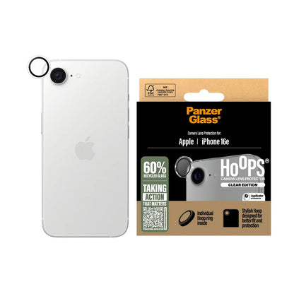 Folija za zaštitu zadnje kamere PanzerGlass Hoops za Apple iPhone 16e, Ojačano staklo, Providno