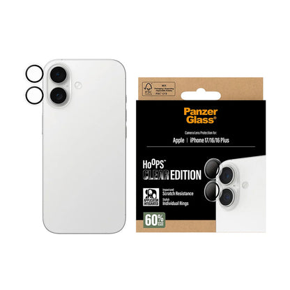 Folija za zaštitu zadnje kamere PanzerGlass Hoops za Apple iPhone 17 / 16 Plus / 16, Kaljeno staklo, Providno