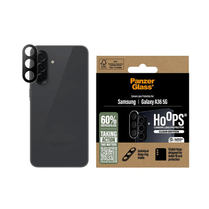 Folija za zaštitu zadnje kamere PanzerGlass Hoops za Samsung Galaxy A36 A366, Kaljeno staklo, Providna