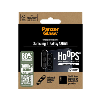 Folija za zaštitu zadnje kamere PanzerGlass Hoops za Samsung Galaxy A36 A366, Kaljeno staklo, Providna