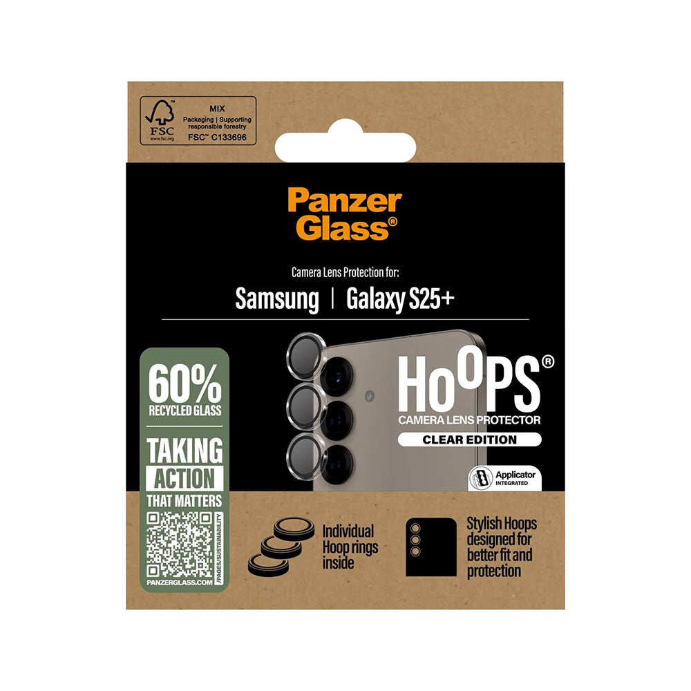 Folija za zaštitu zadnje kamere PanzerGlass Hoops za Samsung Galaxy S25+ S936, Kaljeno staklo, Providna